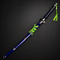 Blue anime sword with green cord | Pacific Solution.