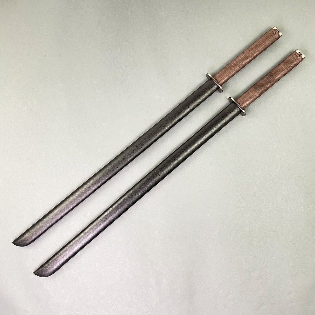 39 1/4" 2 PCS Ninja Swords w/ leather frog
