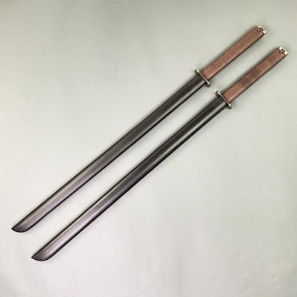 39 1/4" 2 PCS Ninja Swords w/ leather frog
