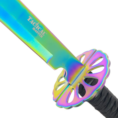 26" Twin Tactical Machete Set Rainbow
