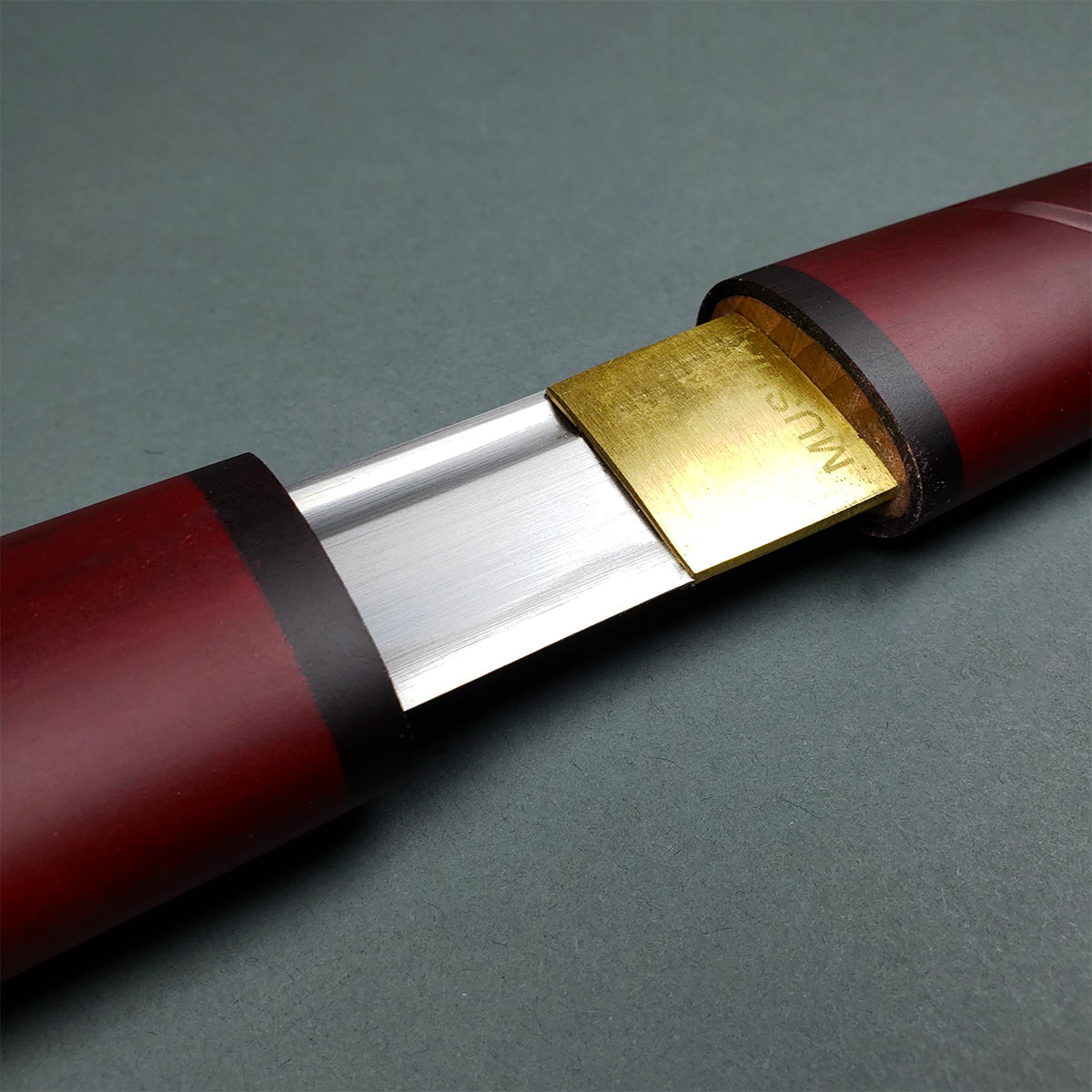 Musha Zatoichi Style Burgundy Shirasaya - Authentic Samurai Swords