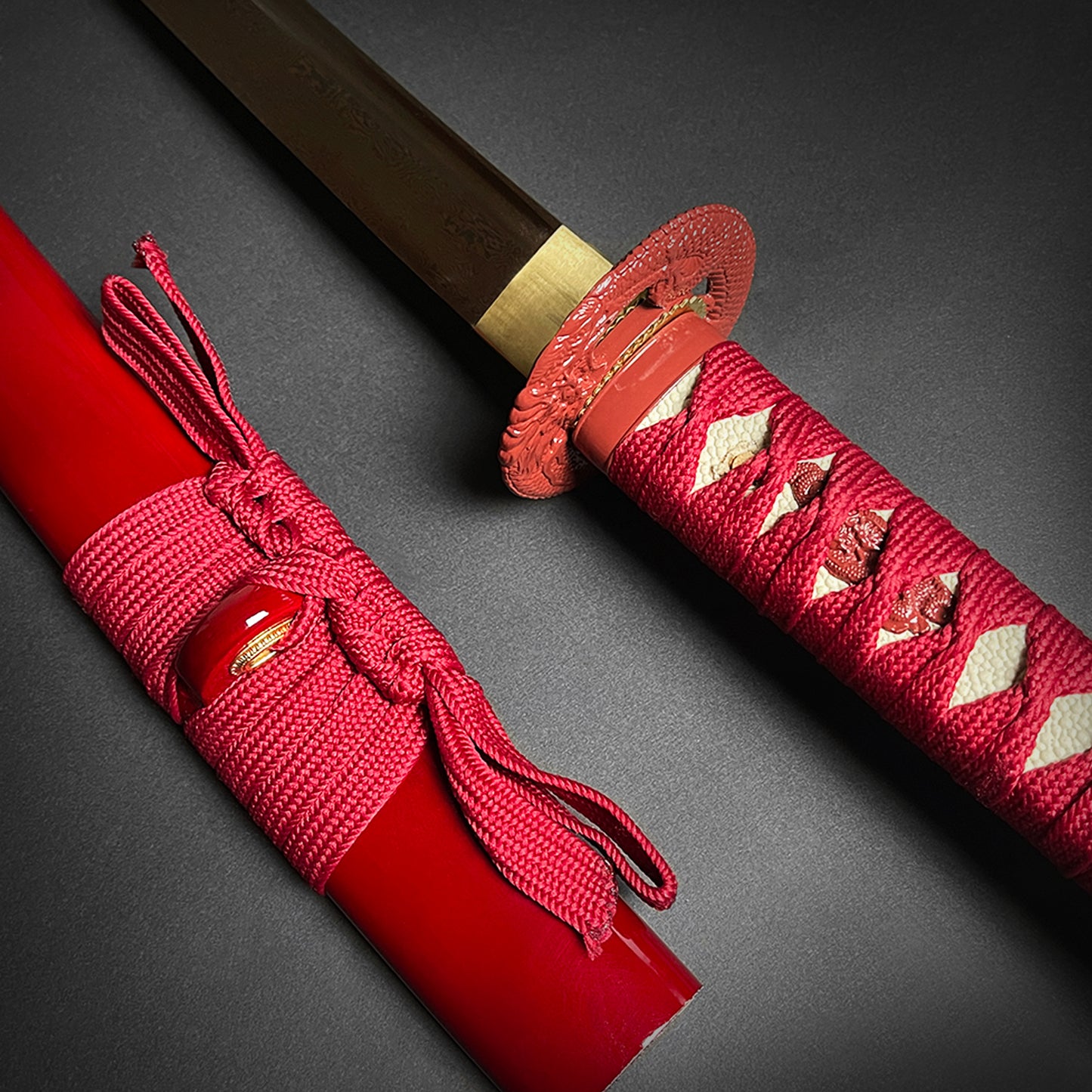 Musha 41" Red Damascus Blade Hand Forged Samurai Sword