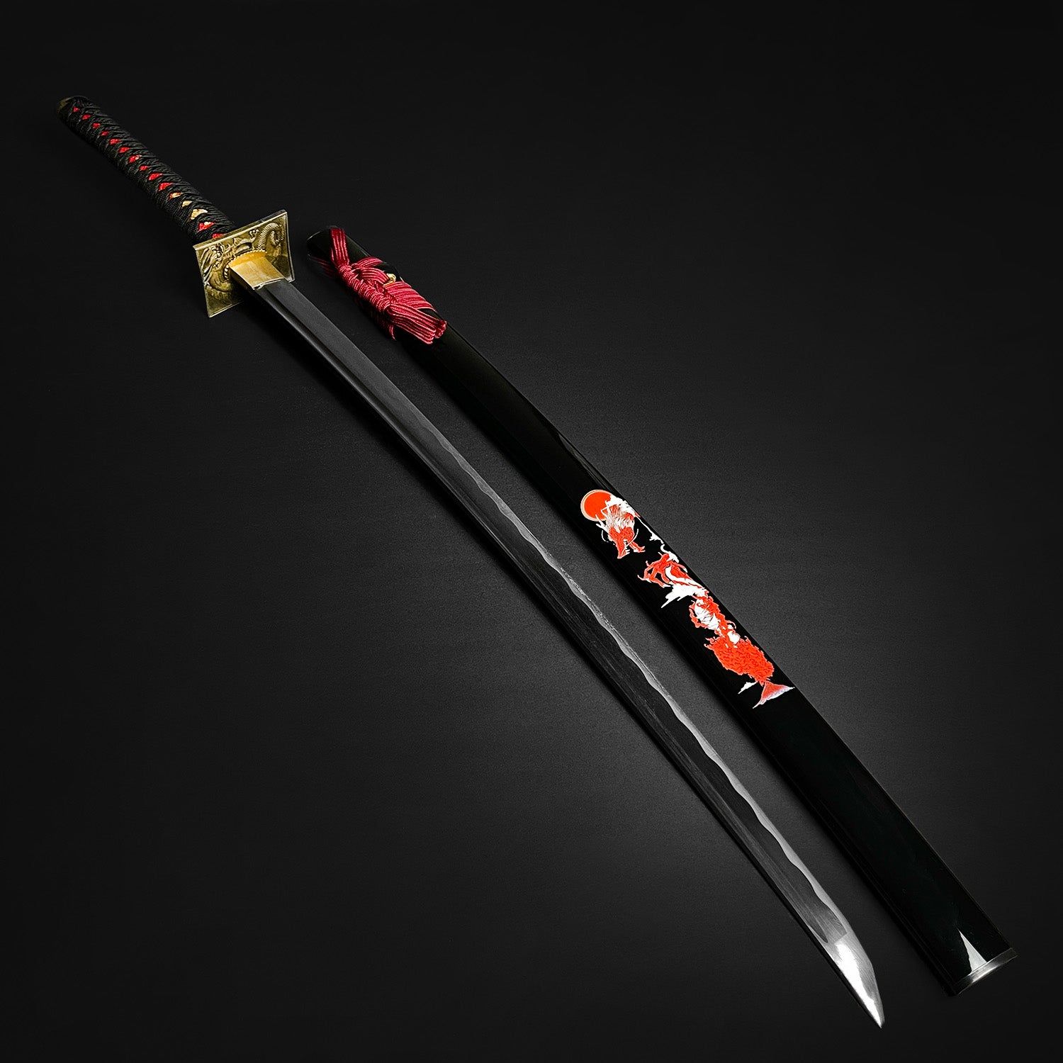 40 1/2" Hand Forged Samurai Sword comes with stand