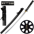 39.5-inch hand-forged 1045 steel samurai sword with black scabbard, SKU SS326BK