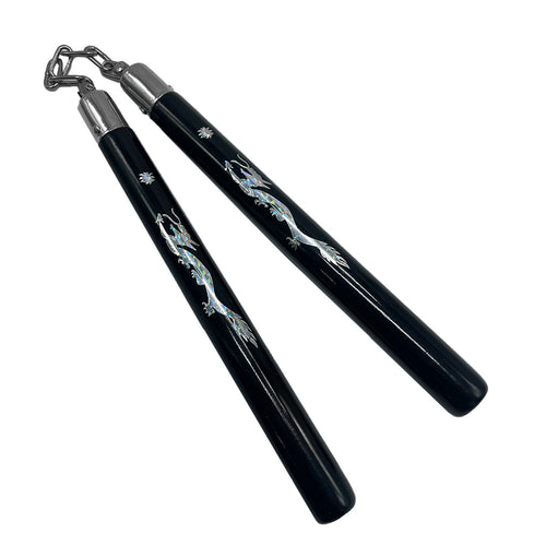 Wholesale 12" Black Dragon Wood Nunchaku | Pacific Solution