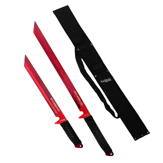 Wholesale 2 PCs Red Machete Set - Machete 2 PCs Set