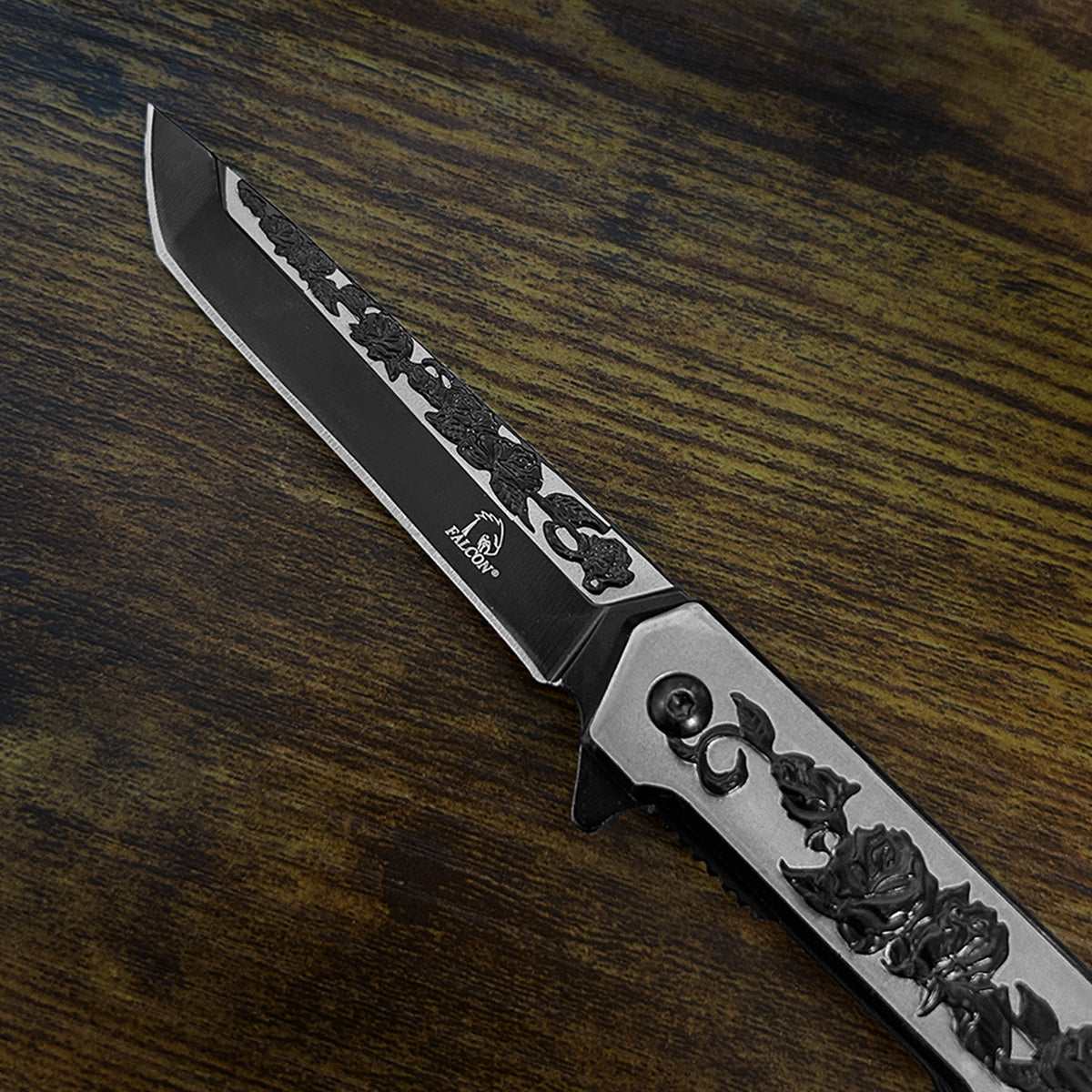 Wholesale Falcon Knives - Rose Design EDC Pocket Knife