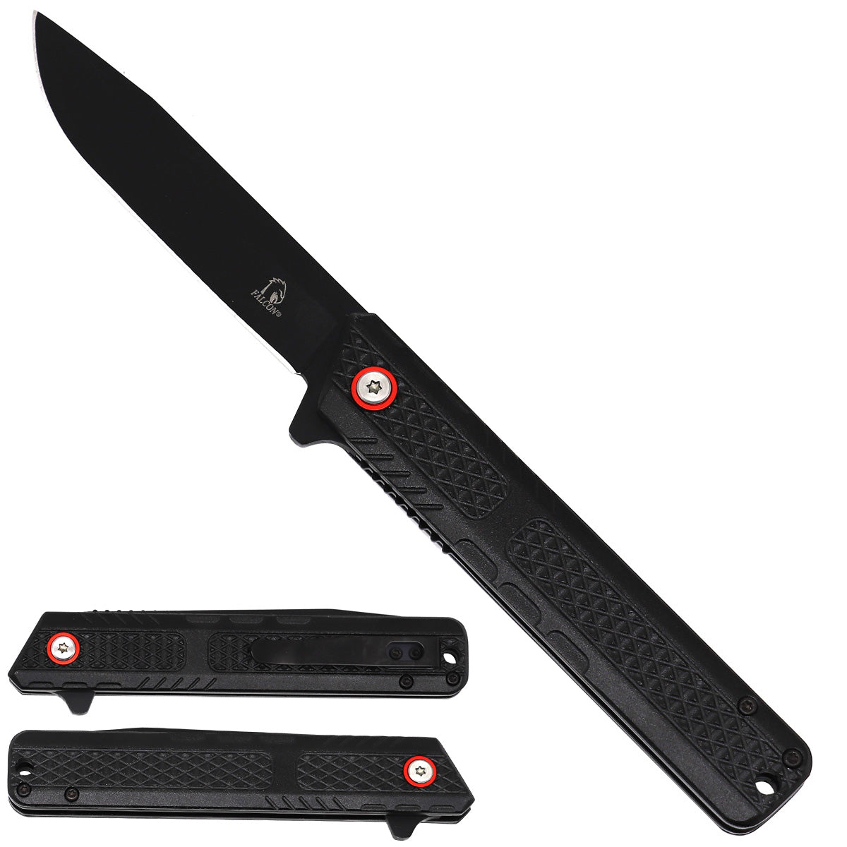Falcon Spring Assisted Pocket Knife in black, the best EDC black pocket knife for everyday use