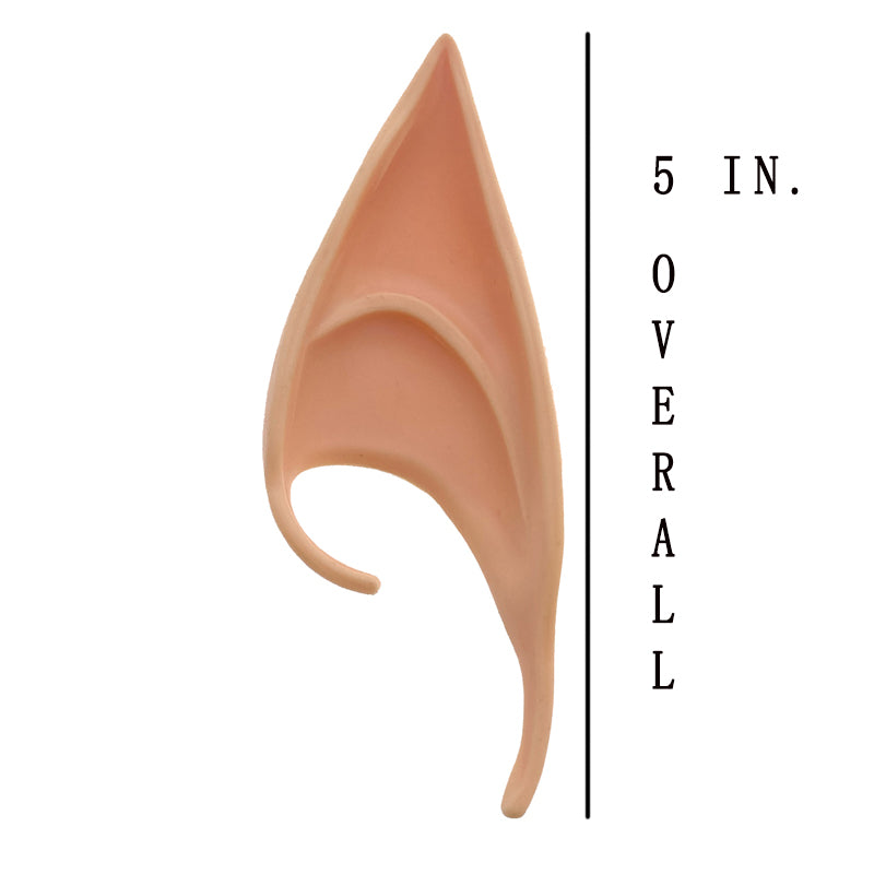 Pacific Solution Cosplay Latex Elf Ears in natural skin tone, measuring 5 inches overall for costume use