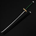 Demon Foam Green Sword with a sleek design and black sheath, perfect for anime enthusiasts