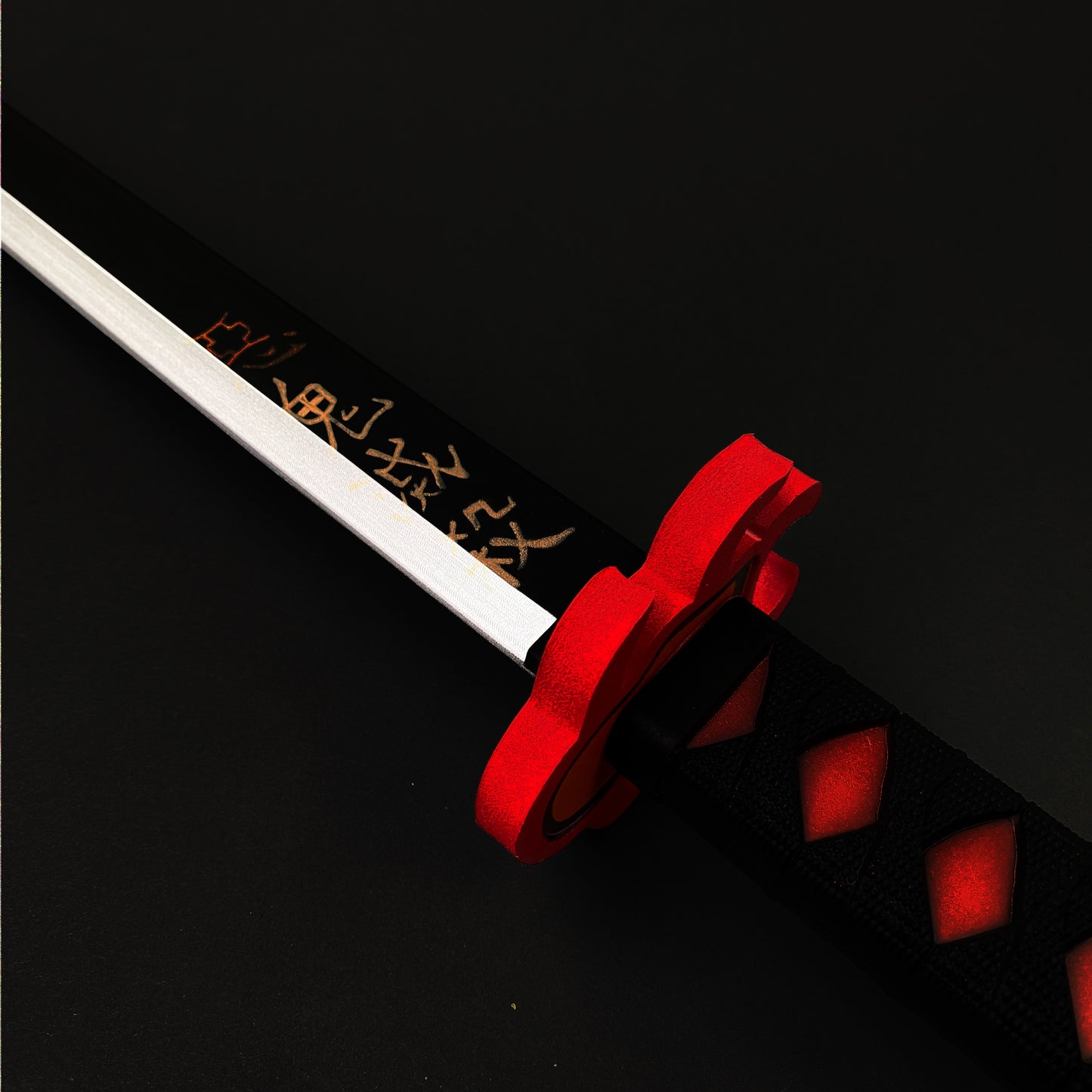 Demon Red Foam Sword with intricate detailing and a textured handle for anime enthusiasts
