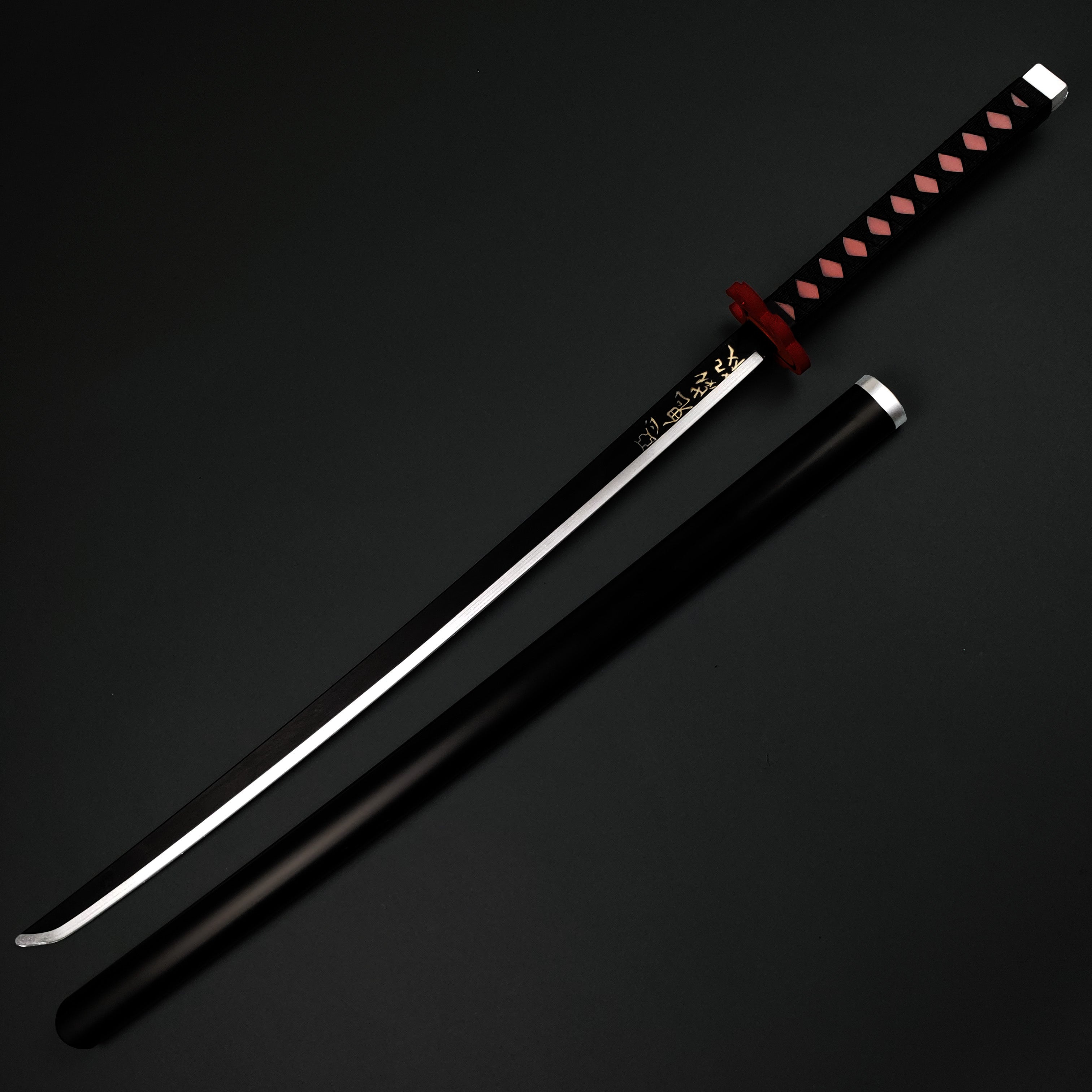 Demon Red Foam Sword with a sleek black blade and red accents, perfect for cosplay and play