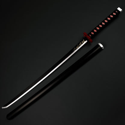 Demon Red Foam Sword with a sleek black blade and red accents, perfect for cosplay and play