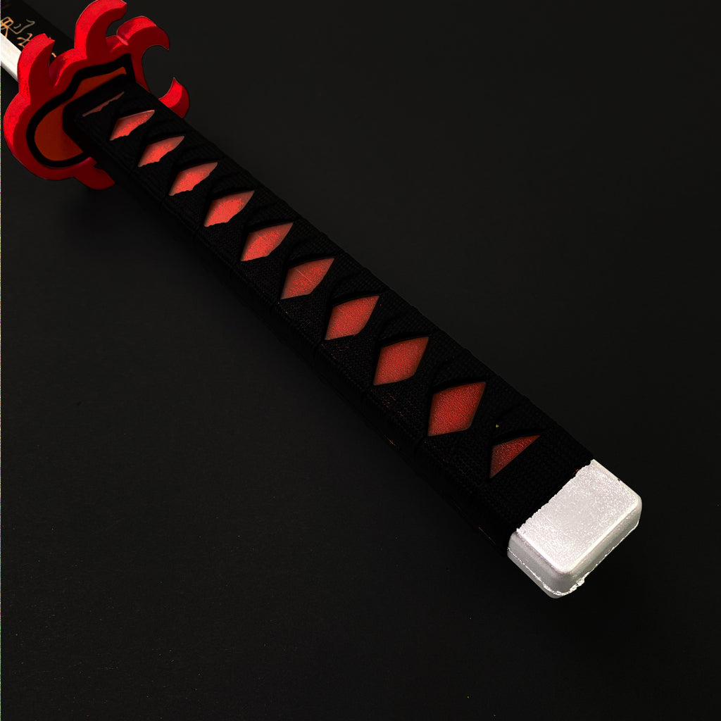 Demon Red Foam Sword with a textured black grip and striking red accents for cosplay and play