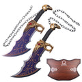 Fantasy Daggers 2PCS Set of Chaos with ornate designs and connected chains for display or cosplay