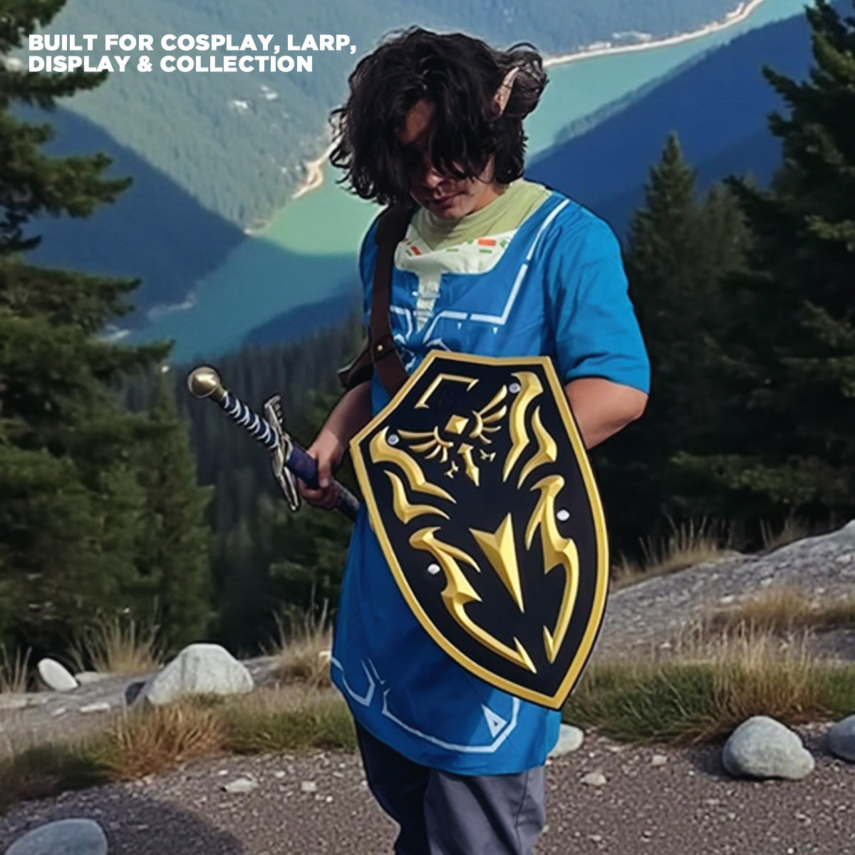 Anime Foam Shield H:21 1/2" X W:13 " for cosplay, LARP, display and collection use on a young adult