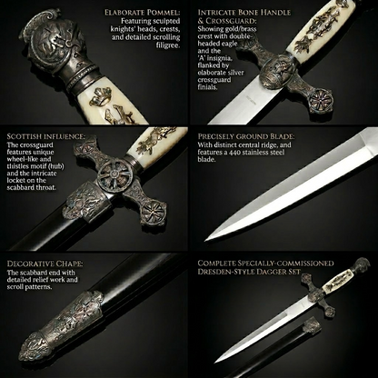 13 1/2" Renaissance Dagger Knights Templar