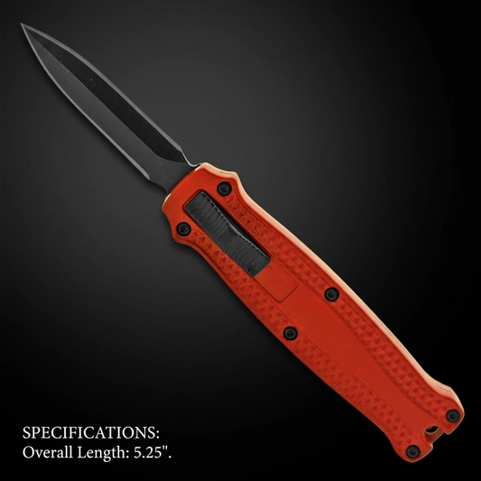 Red Automatic Mini OTF Knife - Double Edge Blade