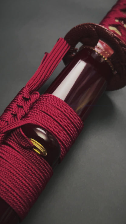 Musha 41" Red Damascus Blade Hand Forged Samurai Sword