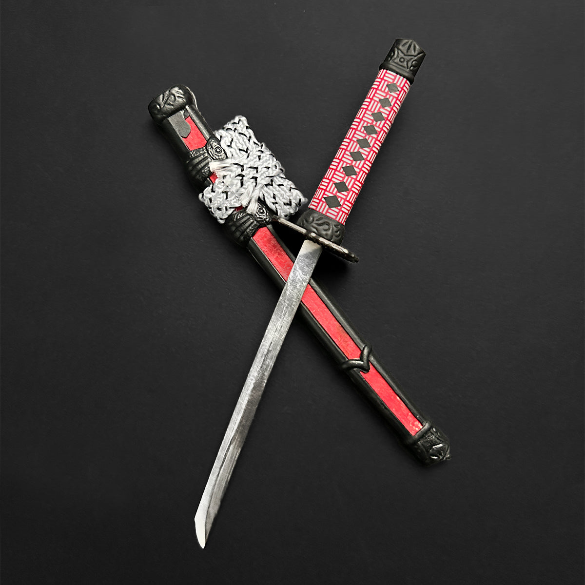 Pacific Solution Wholesale Mini Katana for Sale with Red Handle and Decorative Design