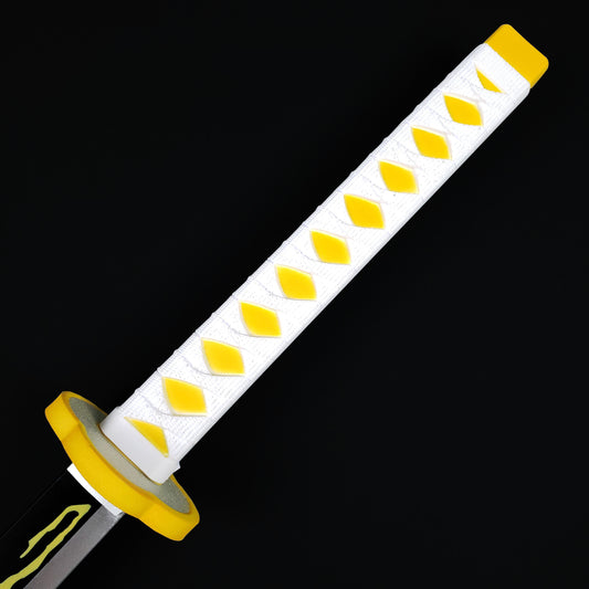 Yellow Demon Foam Sword with a textured grip and vibrant yellow accents for cosplay and play