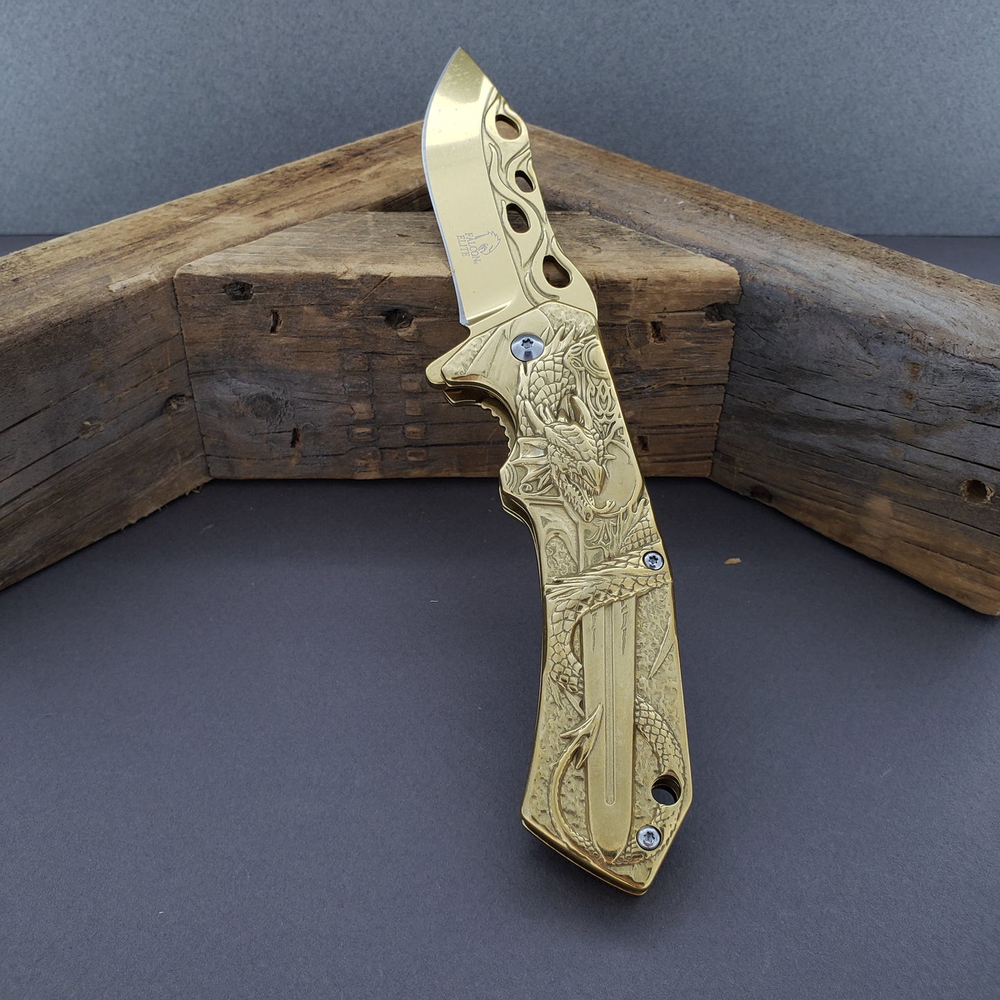Falcon Gold Blade Spring Assisted Knife