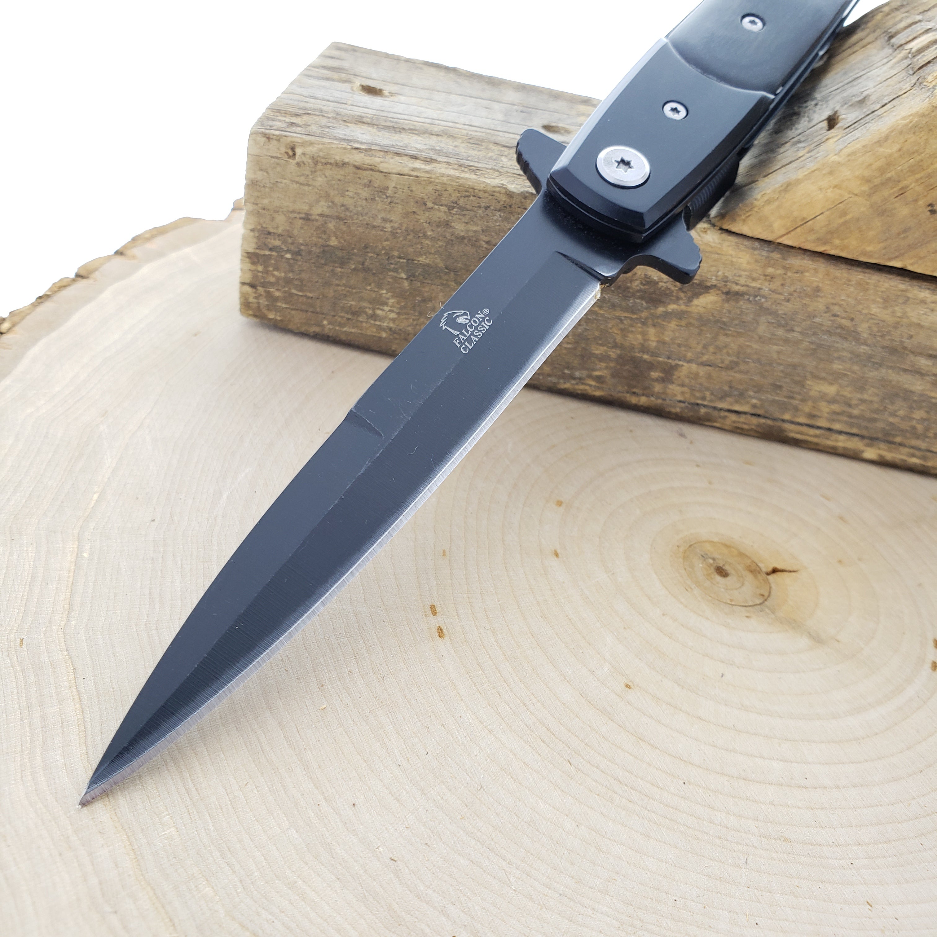 4" Black Blade / Black Wood Handle / Assisted Knife