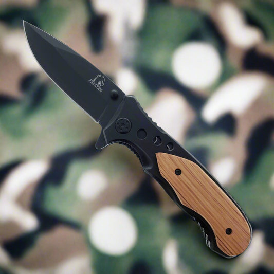 Falcon 8" Overall Spring Assisted Knife w/ Belt Clip Black