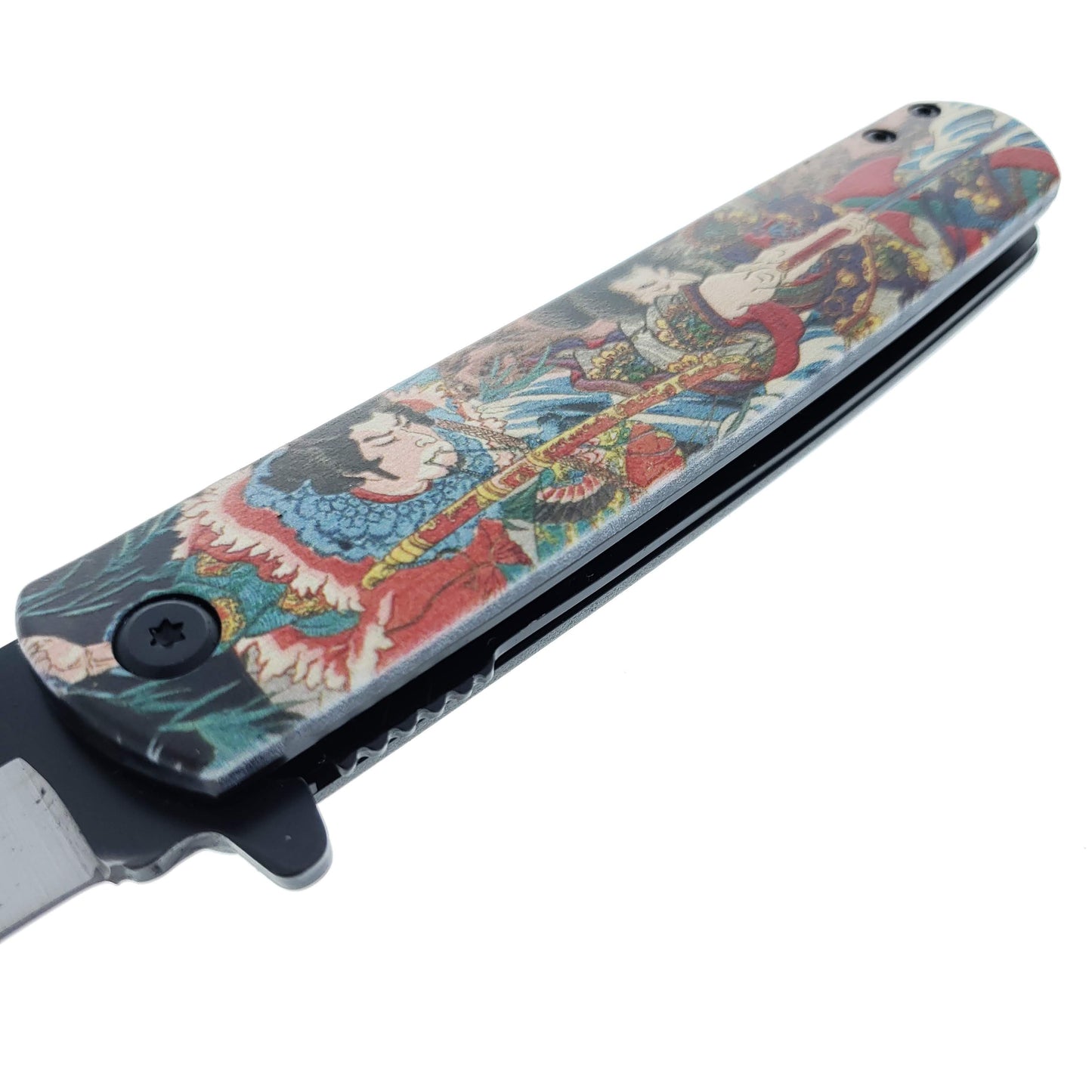 8.5" Tanto Blade Spring Assisted Pocket Knife War Design
