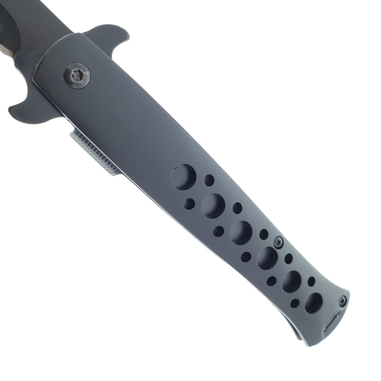 Falcon 9" Overall Metal Spring Assisted Knife With Black Coating