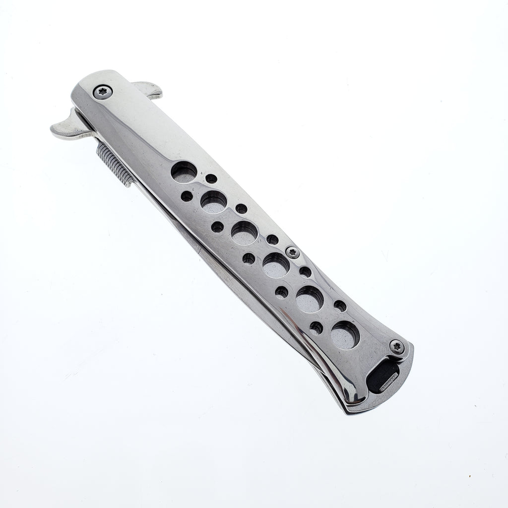 Falcon 9" Overall Metal Spring Assisted Knife With Black Coating