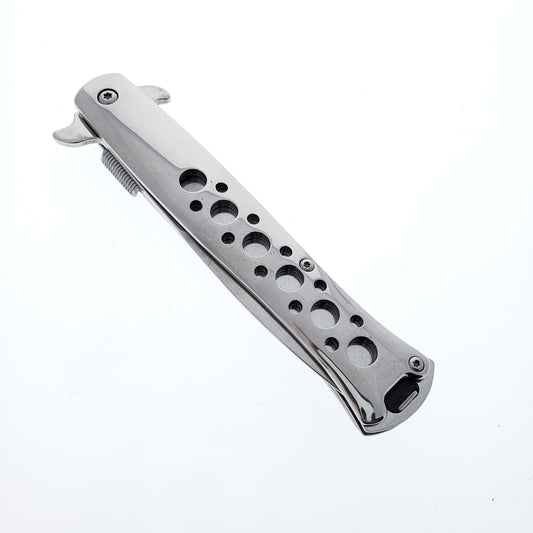 Falcon 9" Overall Metal Spring Assisted Knife With Black Coating