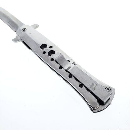 Falcon 9" Overall Metal Spring Assisted Knife With Black Coating