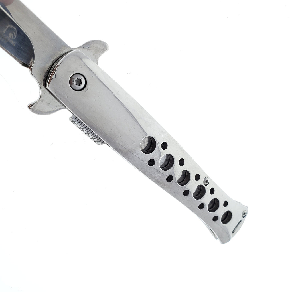Falcon 9" Overall Metal Spring Assisted Knife With Black Coating