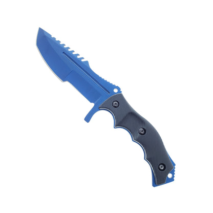 3 Piece Set Blue Blade / Black Handle / Tactical Knife