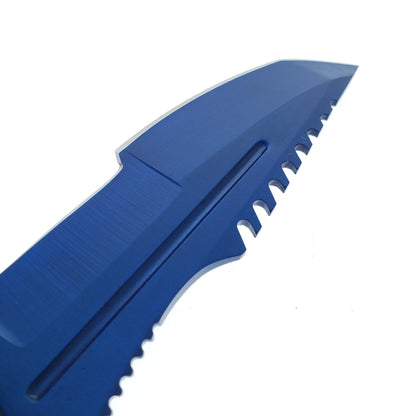 3 Piece Set Blue Blade / Black Handle / Tactical Knife