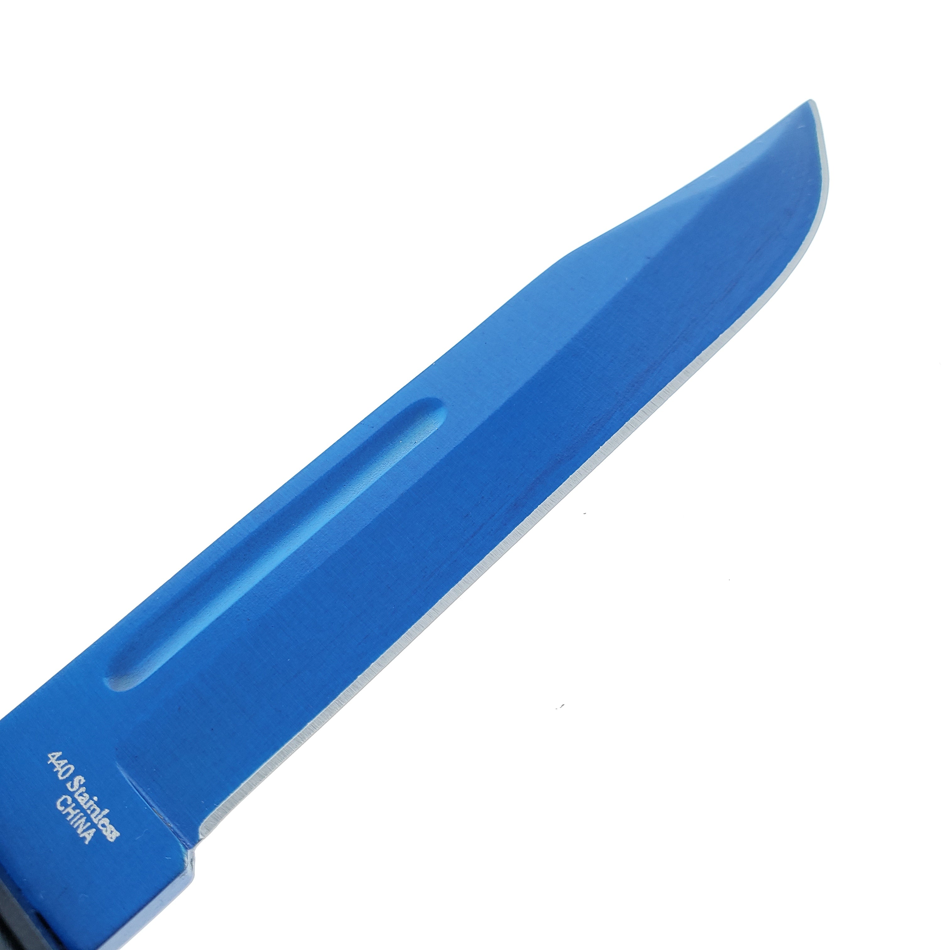 3 Piece Set Blue Blade / Black Handle / Tactical Knife