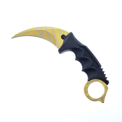 3 PCS Gold Set. 7 1/2" & 8 1/2" Tacital Knife, 7 1/2" Karambit
