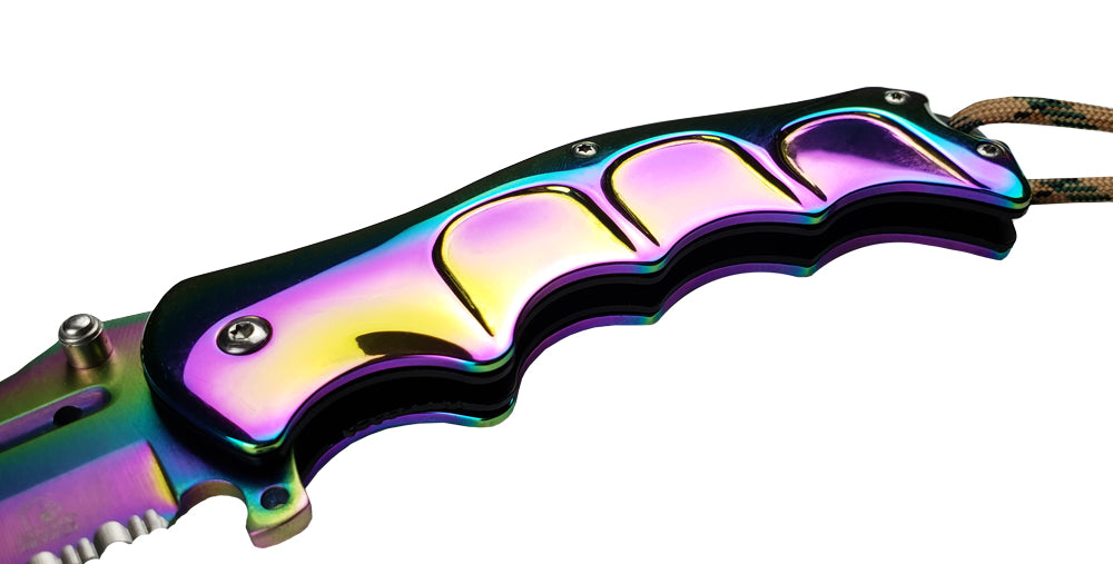 Falcon 8" Overall Rainbow Coating Metal Knife