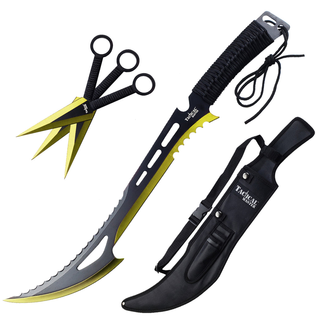 Wholesale Tactical Machetes - Tactical Master Yellow Machete In-Bulk