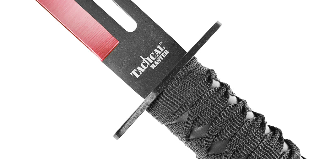 Tactical Master Twin Machetes with Red Color Coated Edge