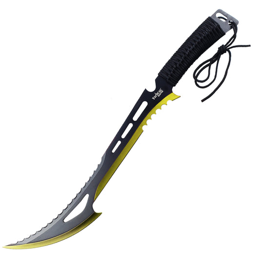 Tactical Master 26" Yellow Machete with 3 pcs 6" throwing knife