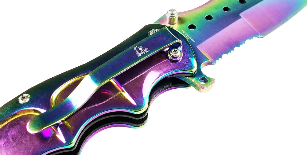 Falcon 8" Overall Rainbow Coating Metal Knife