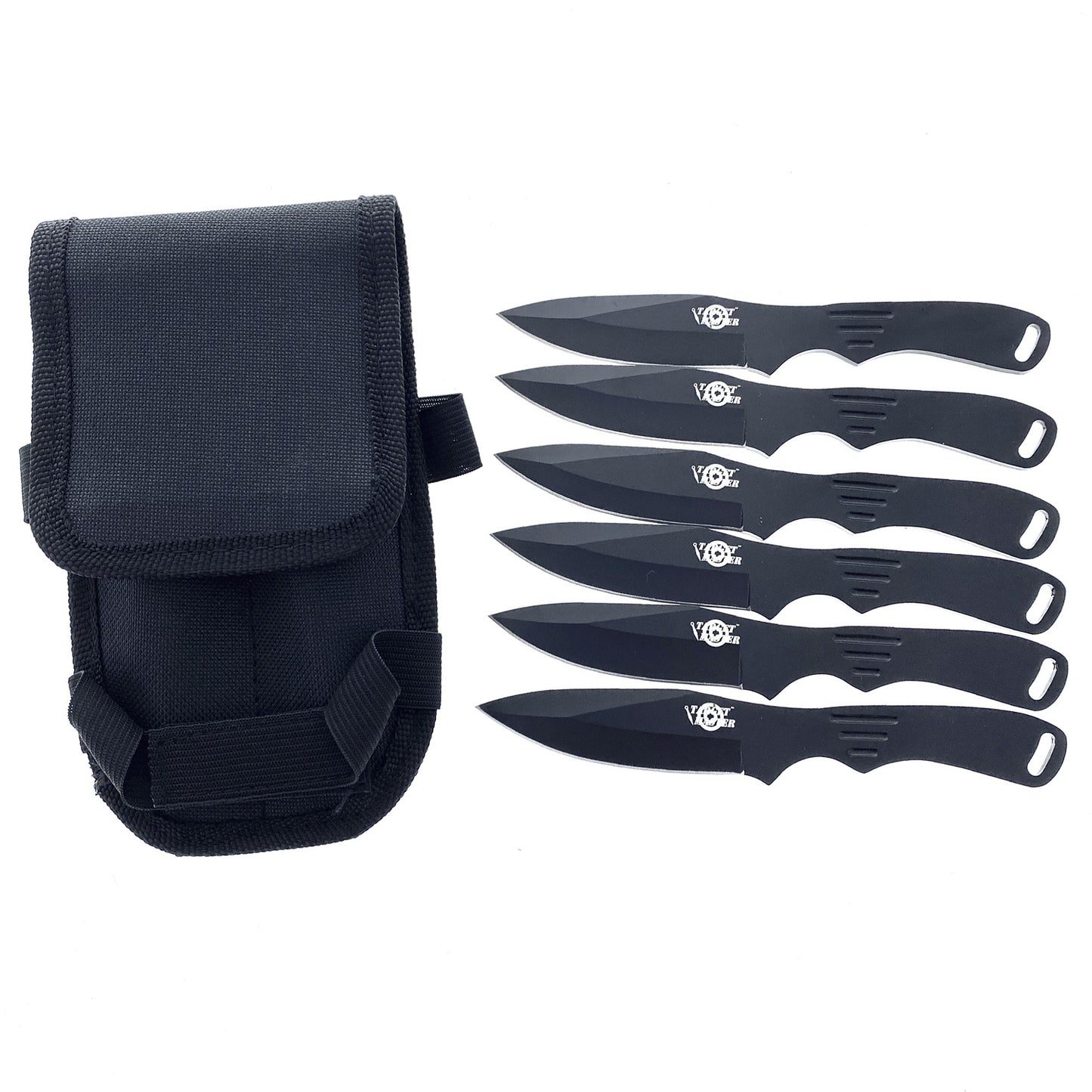 6 PCS 6" Overall Black Throwing Knife Set