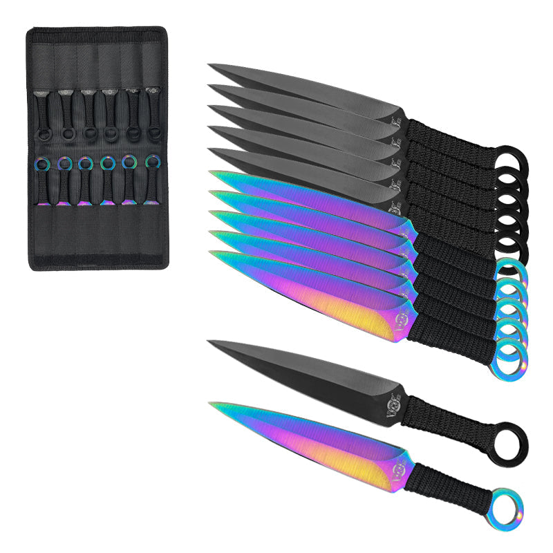 Target Master 12 Pcs Rainbow/Black Throwing Knife