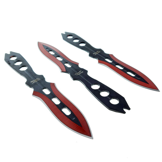 Target Master 3 PC Red Throwing Knife Set w/ Sheath
