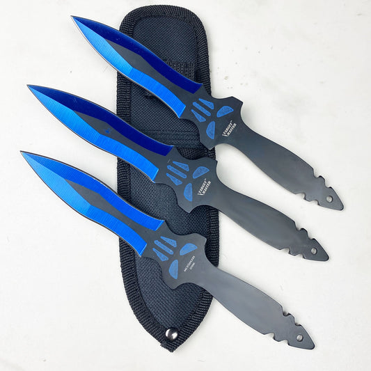Target Master 8" Blue 3 Pcs Throwing knife Set