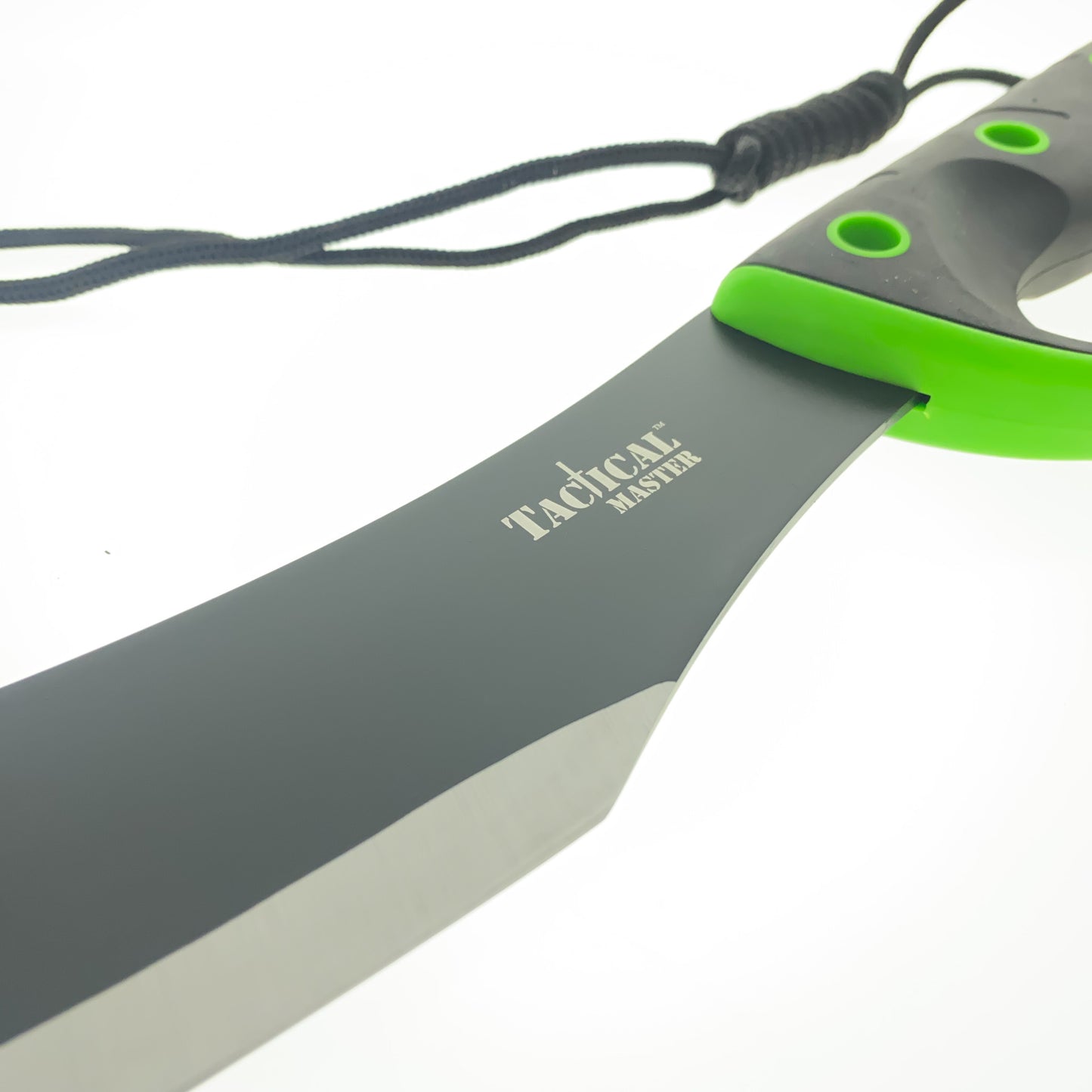 Tactical Master 20" Black and Green Machete w/ Fire Starter & Sheath included.