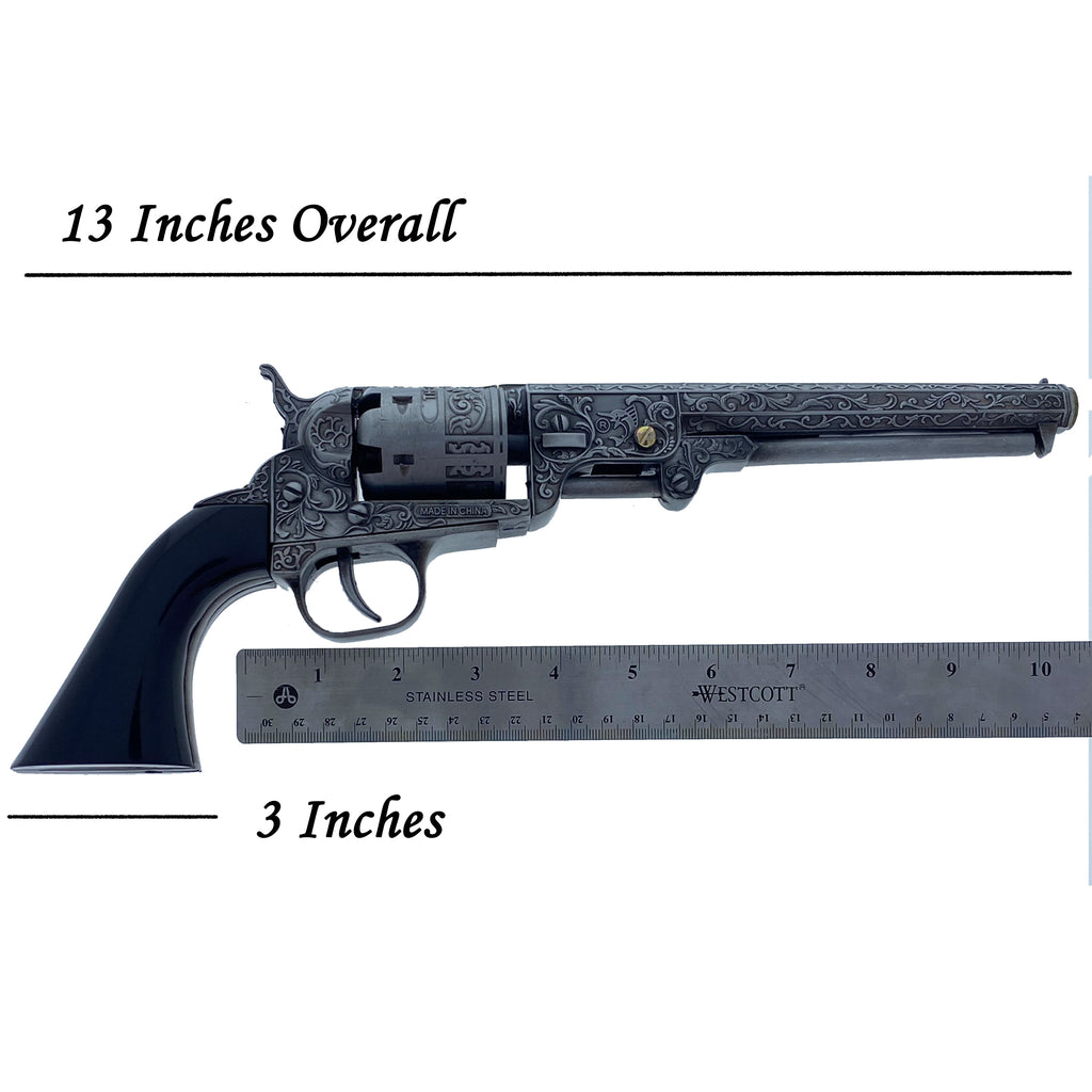 13 1/2" Decorative Antique Revolver Gun w/ Display Stand
