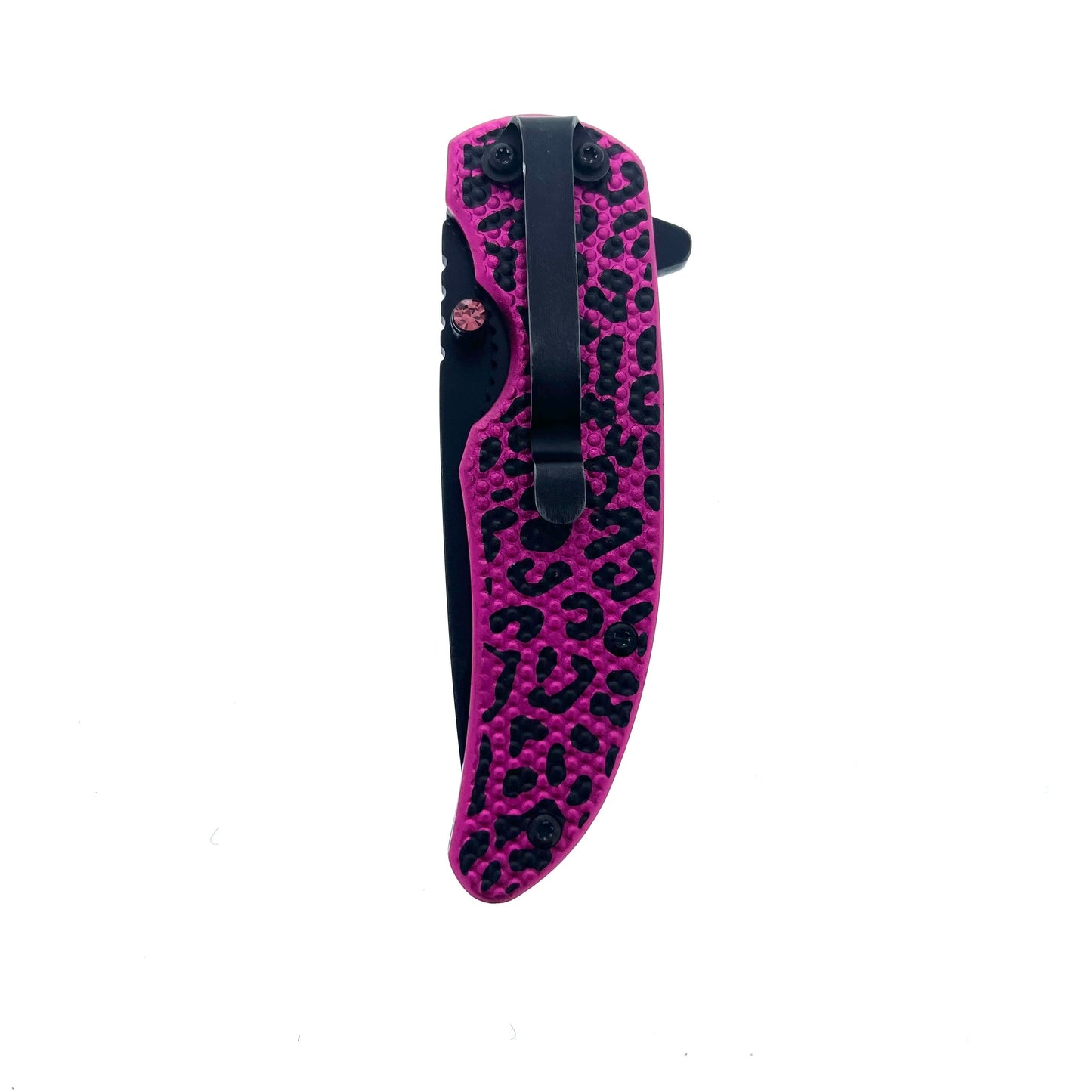 Falcon 7" Spring Assisted Knife Pink Cheetah handle